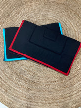 Kersey Wool Fender Saddle Pad  - Black with Aqua Trim